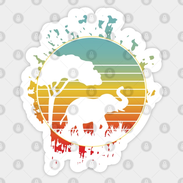 sunset Unique elephant cool birthday party Sticker by greatnessprint